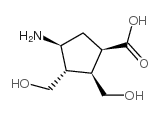 Cyclopentanecarboxylic acid, 4-amino-2,3-bis(hydroxymethyl)-, (1R,2S,3S,4S)- structure