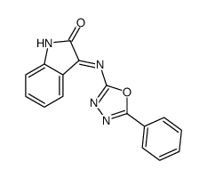 3-[(5-phenyl-1,3,4-oxadiazol-2-yl)amino]indol-2-one结构式