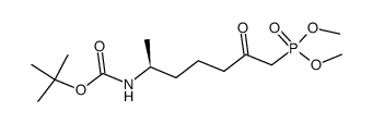 tert-butyl (S)-(7-(dimethoxyphosphoryl)-6-oxoheptan-2-yl)carbamate结构式