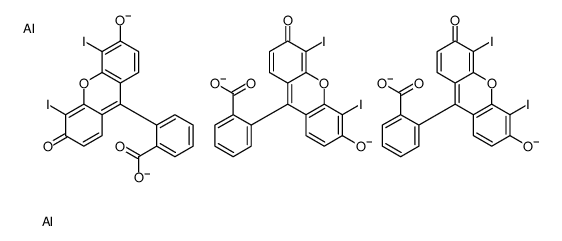 dialuminium tris[2-(4,5-diiodo-6-oxido-3-oxo-xanthen-9-yl)benzoate structure