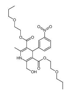 bis(2-propoxyethyl) 2-(hydroxymethyl)-6-methyl-4-(3-nitrophenyl)-1,4-d ihydropyridine-3,5-dicarboxylate structure