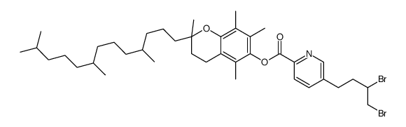 [2,5,7,8-tetramethyl-2-(4,8,12-trimethyltridecyl)chroman-6-yl] 5-(3,4- dibromobutyl)pyridine-2-carboxylate结构式