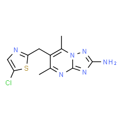 6-[(5-Chloro-1,3-thiazol-2-yl)methyl]-5,7-dimethyl[1,2,4]triazolo[1,5-a]pyrimidin-2-amine structure