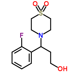 3-(1,1-Dioxido-4-thiomorpholinyl)-3-(2-fluorophenyl)-1-propanol Structure