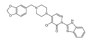 3(2H)-Pyridazinone,2-(1H-benzimidazol-2-yl)-5-[4-(1,3-benzodioxol-5-ylmethyl)-1-piperazinyl]-4-chloro- Structure