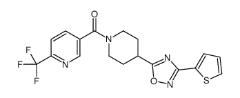 [4-(3-thiophen-2-yl-1,2,4-oxadiazol-5-yl)piperidin-1-yl]-[6-(trifluoromethyl)pyridin-3-yl]methanone结构式