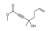 methyl 4-hydroxy-4-methyloct-7-en-2-ynoate结构式