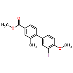 Methyl 3'-iodo-4'-methoxy-2-methyl-4-biphenylcarboxylate Structure