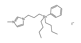 1-{3-[dibutyl(phenyl)stannyl]propyl}-3-methyl-1H-imidazolium iodide Structure