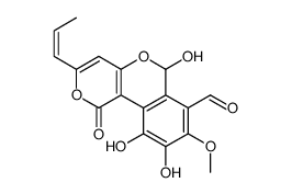 6,9,10-trihydroxy-8-methoxy-1-oxo-3-[(E)-prop-1-enyl]-6H-pyrano[4,3-c]isochromene-7-carbaldehyde Structure