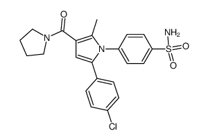 4-(5-(4-chlorophenyl)-2-methyl-3-(pyrrolidine-1-carbonyl)-1H-pyrrol-1-yl)benzenesulfonamide结构式