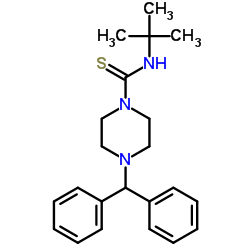 4-(Diphenylmethyl)-N-(2-methyl-2-propanyl)-1-piperazinecarbothioamide Structure