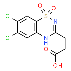 6,7-Dichloro-2H-1,2,4-benzothiadiazine-3-propanoic acid 1,1-dioxide结构式