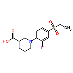 1-[4-(Ethylsulfonyl)-2-fluorophenyl]-3-piperidinecarboxylic acid Structure