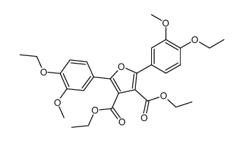 2,5-bis-(4-ethoxy-3-methoxy-phenyl)-furan-3,4-dicarboxylic acid diethyl ester Structure