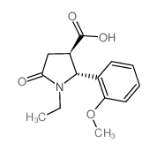 (2R,3R)-1-Ethyl-2-(2-methoxy-phenyl)-5-oxo-pyrrolidine-3-carboxylic acid结构式