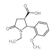 (2R,3R)-1-Ethyl-2-(2-methoxy-phenyl)-5-oxo-pyrrolidine-3-carboxylic acid structure