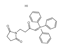 1-<3-Oxo-4-(triphenylphosphoranyliden)butyl>-2,5-pyrrolidindion Hydroiodid Structure