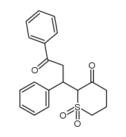 2-(1,3-diphenyl-3-oxopropyl)-5,6-dihydro-2H-thiopyran-3(4H)-one 1,1-dioxide结构式