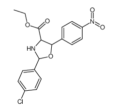 2-(4-Chloro-phenyl)-5-(4-nitro-phenyl)-oxazolidine-4-carboxylic acid ethyl ester Structure