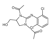 1-[3-acetyl-2-(2,6-dichlorophenyl)imino-4-(hydroxymethyl)imidazolidin-1-yl]ethanone Structure