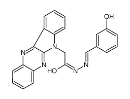 N-[(E)-(3-hydroxyphenyl)methylideneamino]-2-indolo[3,2-b]quinoxalin-6-ylacetamide结构式