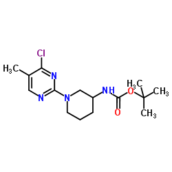 2-Methyl-2-propanyl [1-(4-chloro-5-methyl-2-pyrimidinyl)-3-piperidinyl]carbamate Structure
