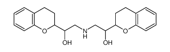 α,α'-[iminobis(methylene)]bis[3,4-dihydro-2H-1-benzopyran-2-methanol]结构式
