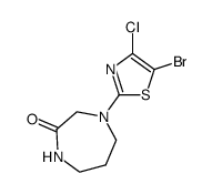 4-(5-bromo-4-chloro-1,3-thiazol-2-yl)-1,4-diazepan-2-one结构式
