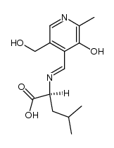 (S)-2-(((3-hydroxy-5-(hydroxymethyl)-2-methylpyridin-4-yl)methylene)amino)-4-methylpentanoic acid结构式