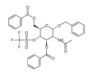 Benzyl-2-acetamido-3,6-di-O-benzoyl-2-desoxy-4-O-(trifluormethylsulfonyl)-α-D-glucopyranosid Structure