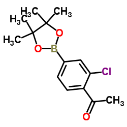 1-(2-Chloro-4-(4, 4, 5, 5-tetramethyl-1, 3, 2-dioxaborolan-2-yl)phenyl)ethanone Structure