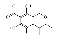 5-fluoro-6,8-dihydroxy-3,4-dimethyl-3,4-dihydro-1H-isochromene-7-carboxylic acid结构式