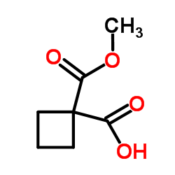 1-(Methoxycarbonyl)cyclobutanecarboxylic acid结构式