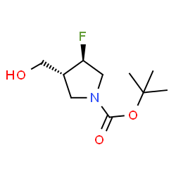 rel-tert-butyl (3R,4R)-3-fluoro-4-(hydroxymethyl)pyrrolidine-1-carboxylate结构式