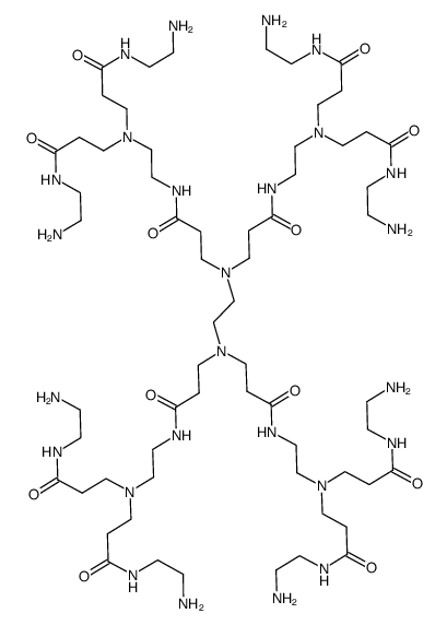 PAMAM dendrimer, ethylenediamine core, generation 1.0 solution Structure