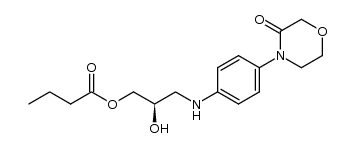 2(R)-butyric acid-2-hydroxy-3-[4-(3-oxo-morpholin-4-yl)phenylamino]propyl ester结构式