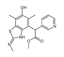 4-Benzothiazoleacetic acid,6-hydroxy-5,7-dimethyl-2-(methylamino)--alpha--3-pyridinyl-,methyl ester Structure