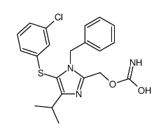 [1-benzyl-5-(3-chlorophenyl)sulfanyl-4-propan-2-ylimidazol-2-yl]methyl carbamate Structure