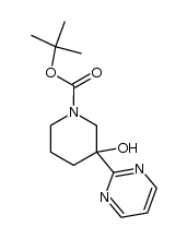 N-butoxycarbonyl-3-hydroxy-3-(2-pyrimidinyl)piperidine Structure