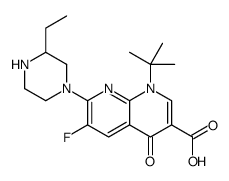 1-tert-butyl-7-(3-ethylpiperazin-1-yl)-6-fluoro-4-oxo-1,8-naphthyridine-3-carboxylic acid结构式