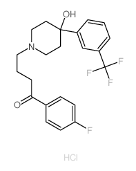 1-Butanone,1-(4-fluorophenyl)-4-[4-hydroxy-4-[3-(trifluoromethyl)phenyl]-1-piperidinyl]-,hydrochloride (1:1) Structure