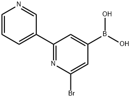 2-Bromo-6-(3-pyridyl)pyridine-4-boronic acid结构式
