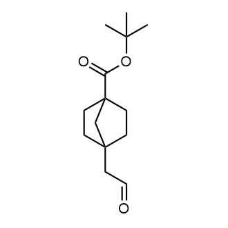 4-(2-氧乙基)双环[2.2.1]庚烷-1-羧酸叔丁酯结构式