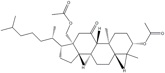 (20S)-3β,18-Dihydroxy-5α-lanostan-11-one diacetate Structure