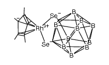 η5-pentamethylcyclopentadienyl[1,2-dicarba-closo-dodecaborane(12)-diselenolato]rhodium结构式