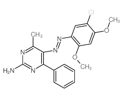 2-Pyrimidinamine,5-[2-(5-chloro-2,4-dimethoxyphenyl)diazenyl]-4-methyl-6-phenyl- Structure