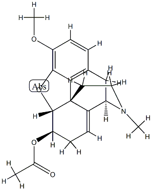 8,14-Didehydro-4,5α-epoxy-3-methoxy-17-methylmorphinan-6β-ol acetate结构式