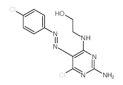 Ethanol,2-[[2-amino-6-chloro-5-[2-(4-chlorophenyl)diazenyl]-4-pyrimidinyl]amino]- picture