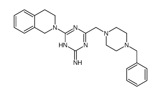 Isoquinoline, 1,2,3,4-tetrahydro-2-(4-amino-6-((4-benzyl-1-piperazinyl )methyl)-s-triazin-2-yl)-结构式